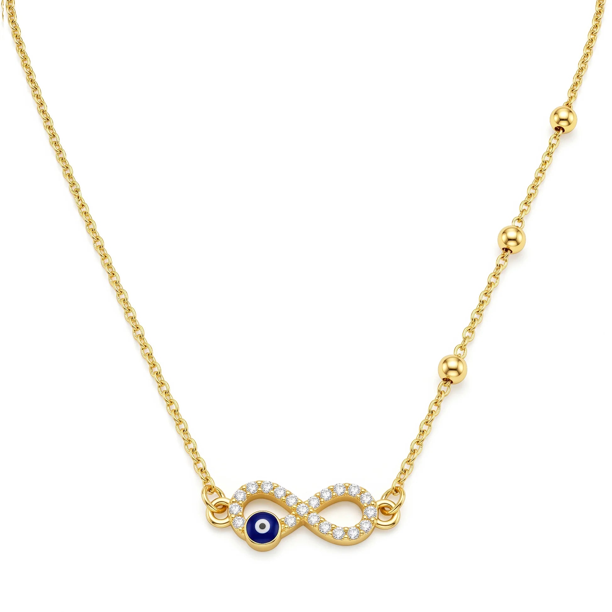 AYMI Necklace Anti-Tarnish Golden Chain With Evil Eye Pendant