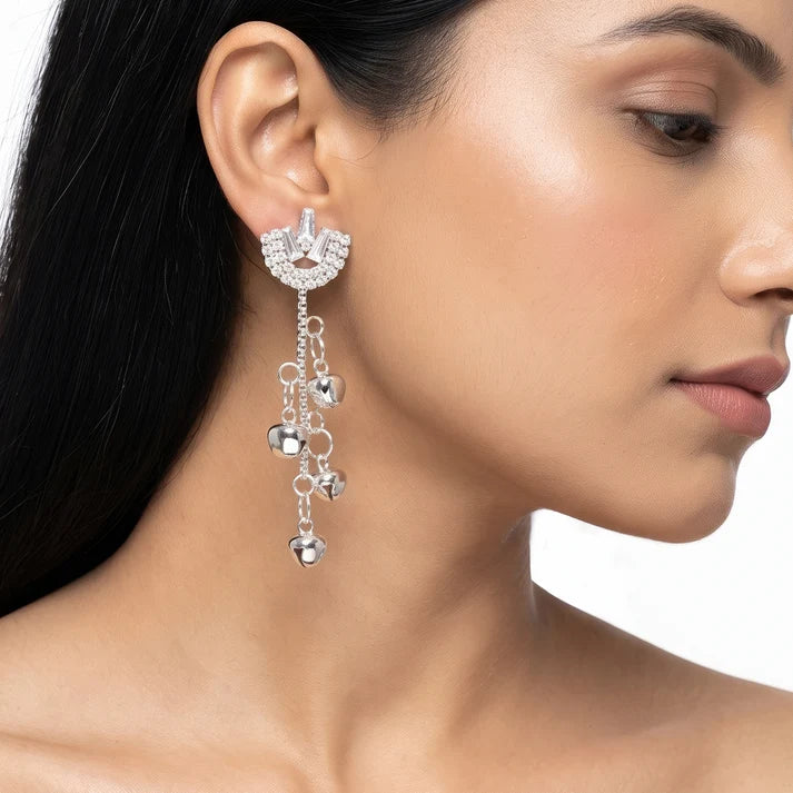 AYMI White Crystal Anti-Tarnish Bell Dangles