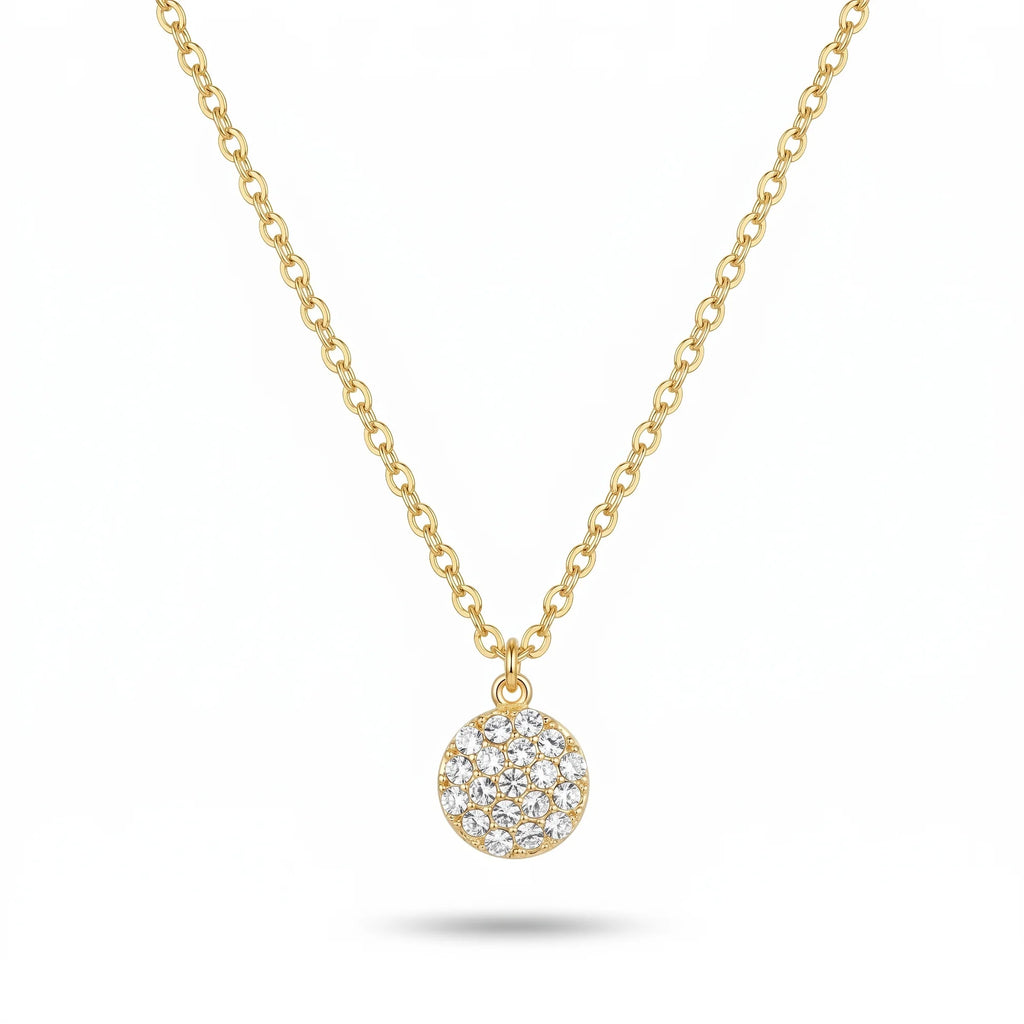 AYMI Necklace Anti-Tarnish Pavé Crystal Medallion
