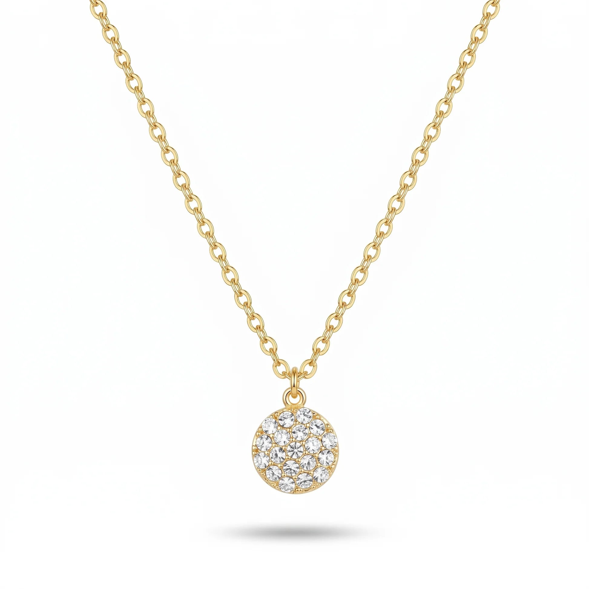 AYMI Necklace Anti-Tarnish Pavé Crystal Medallion