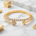 AYMI 2 Bracelets Anti-Tarnish
Rhinestone Chain Heart Bangle (Adjustable Size)