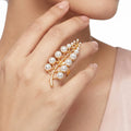 AYMI Ring Anti-Tarnish Pearl Branch Design (Adjustable Size)