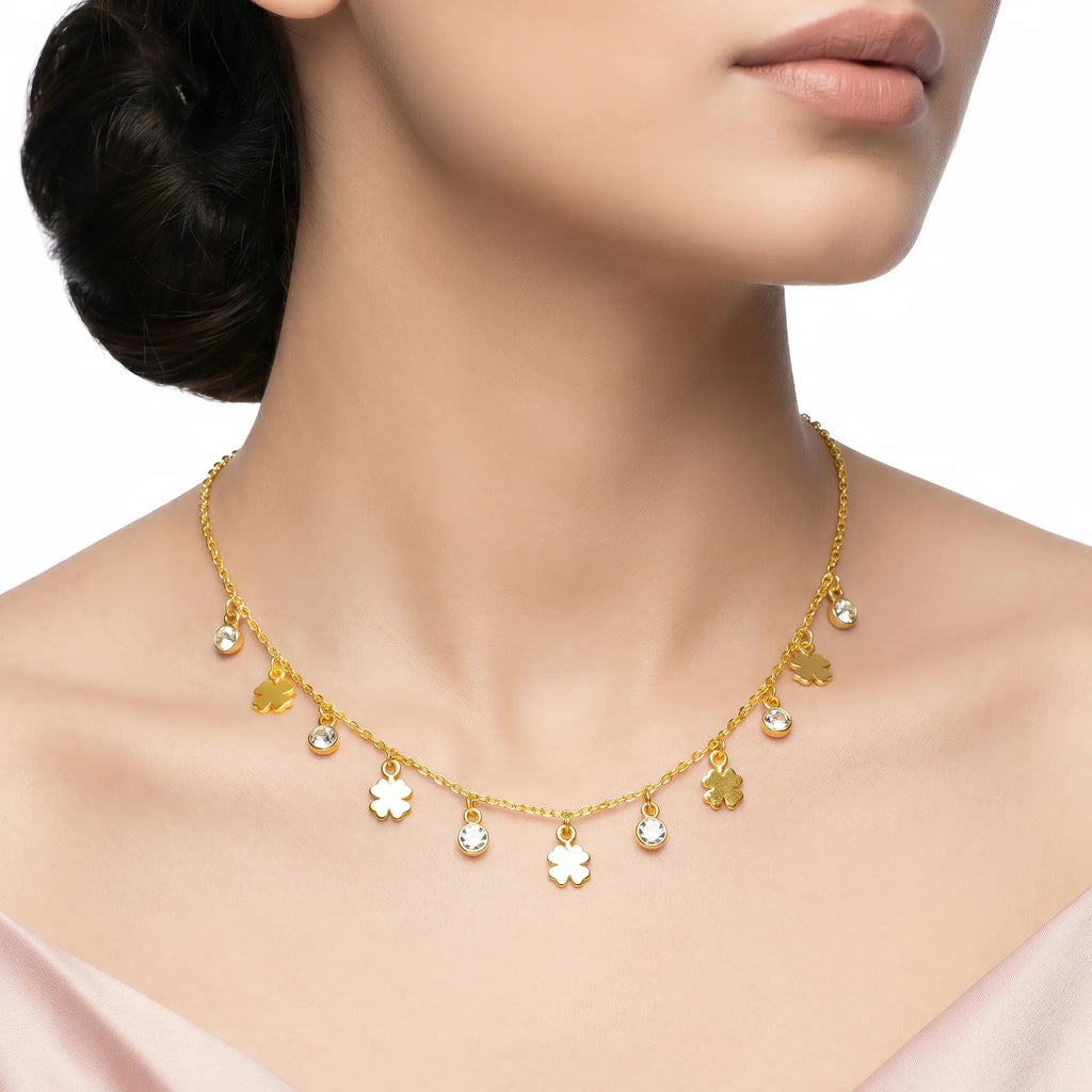 AYMI Anti-Tarnish Gold Plated Charms Necklace Minimalist Design