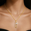 AYMI Necklace Anti-Tarnish Gold
Plated Rectangular Frame