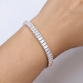 AYMI Bracelet Anti-Tarnish Emerald-Cut Crystal Tennis (Adjustable Size)
