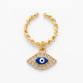 AYMI Ring Anti-Tarnish Evil Eye Charm (Adjustable Size)