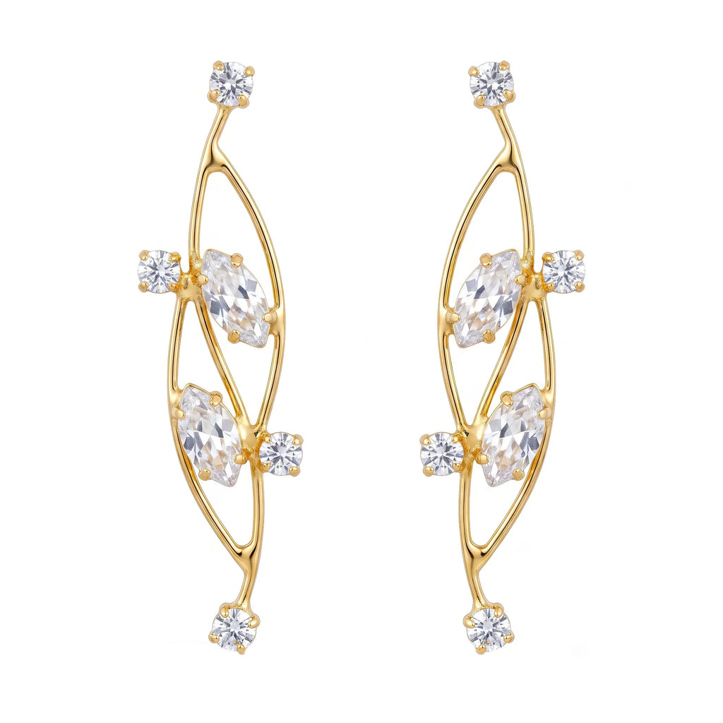 AYMI Earrings Anti-Tarnish Marquise Crystal Dangles