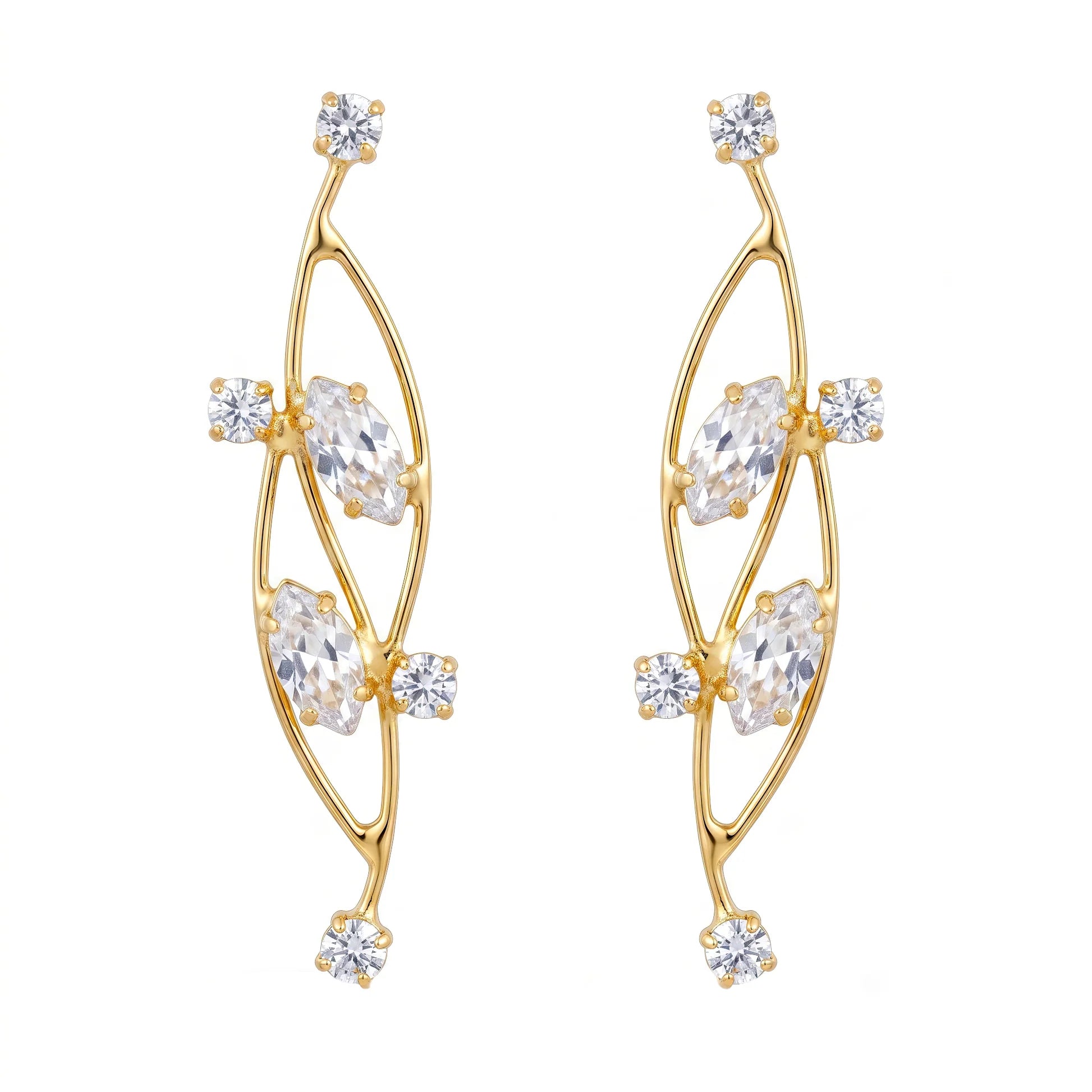 AYMI Earrings Anti-Tarnish Marquise Crystal Dangles