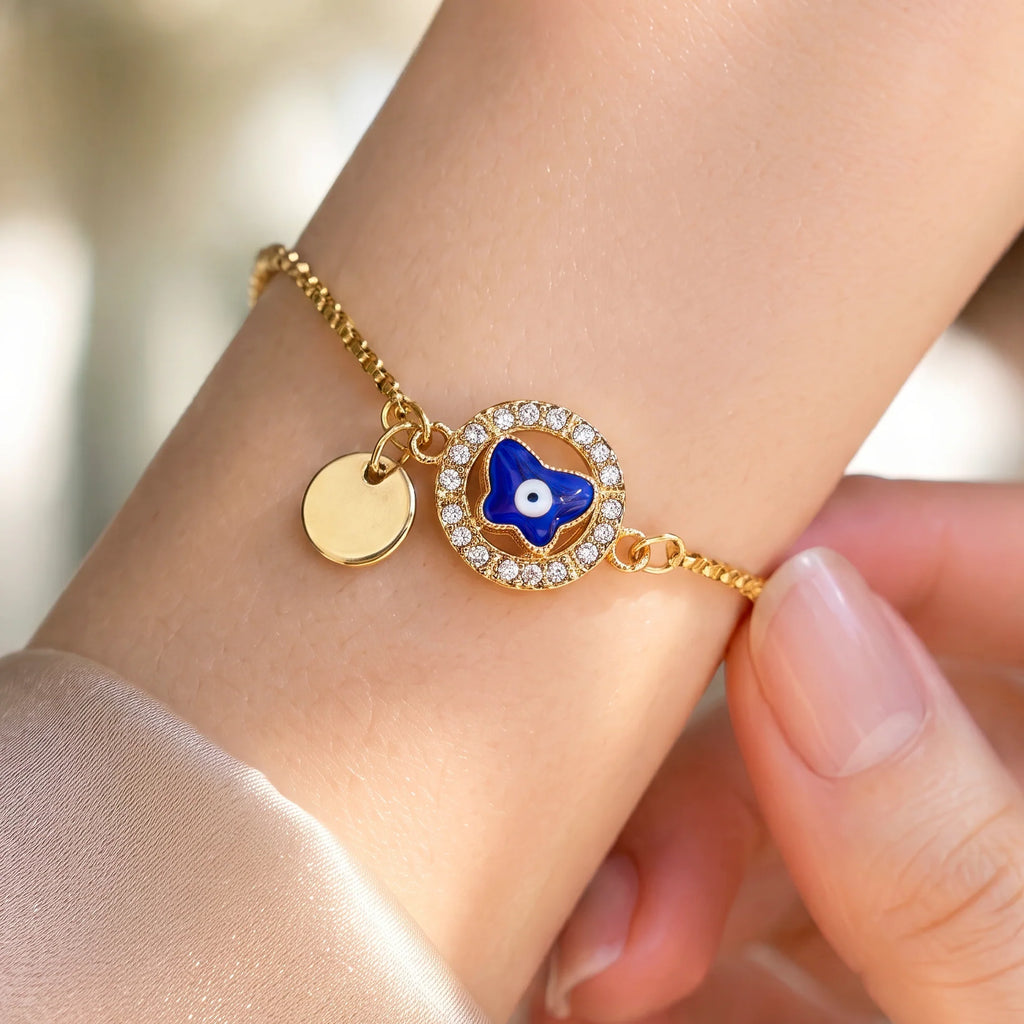 AYMI Bracelet Anti-Tarnish Evil Eye Butterfly (Adjustable Size)