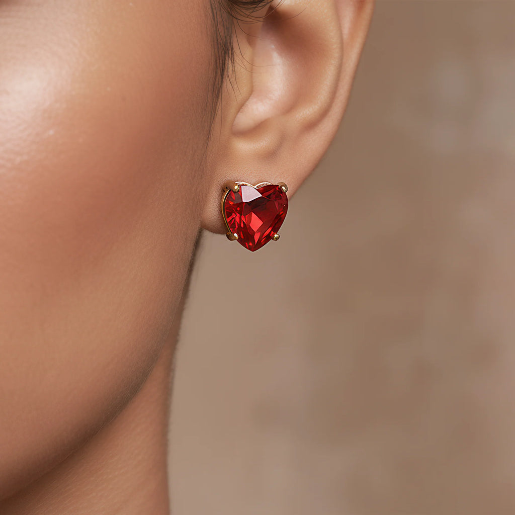 AYMI Necklace Anti-Tarnish Hearted Set With Earrings