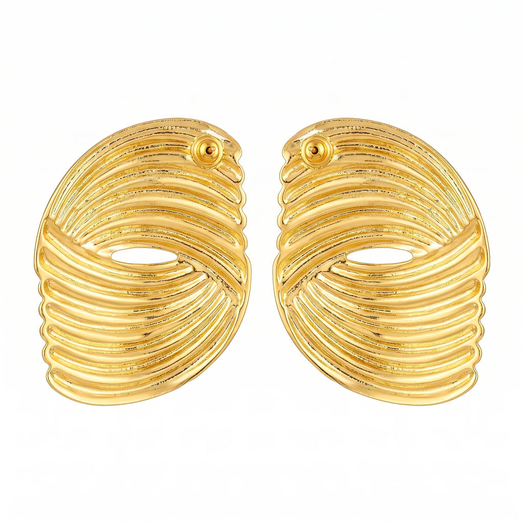AYMI Earrings Anti-Tarnish Textured Oval Studs