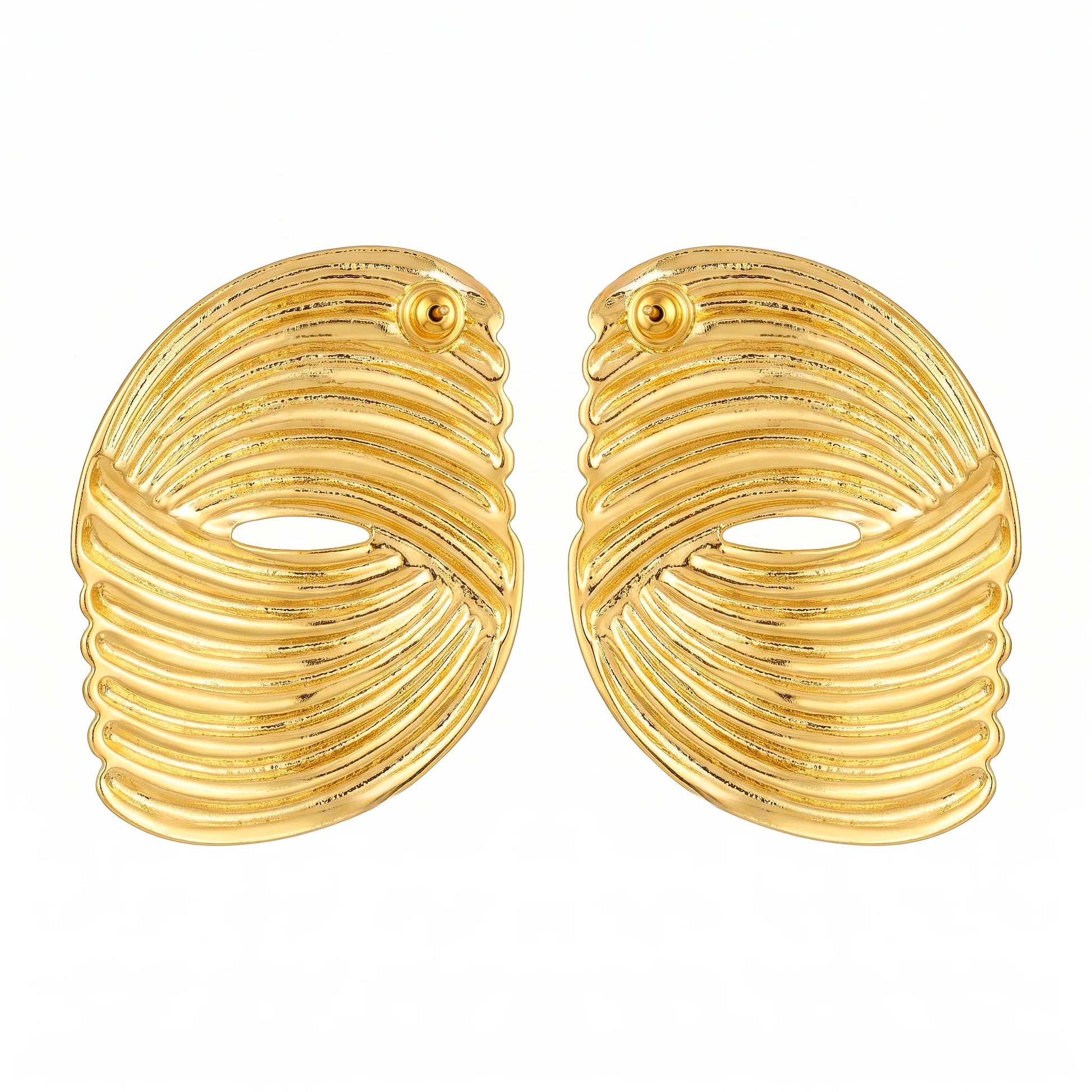 AYMI Earrings Anti-Tarnish Textured Oval Studs