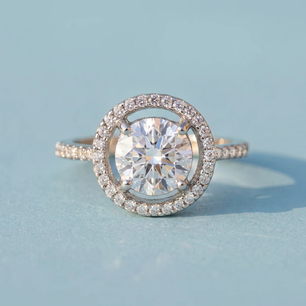 AYMI Ring Anti-Tarnish Square Halo Crystal (Adjustable Size)
