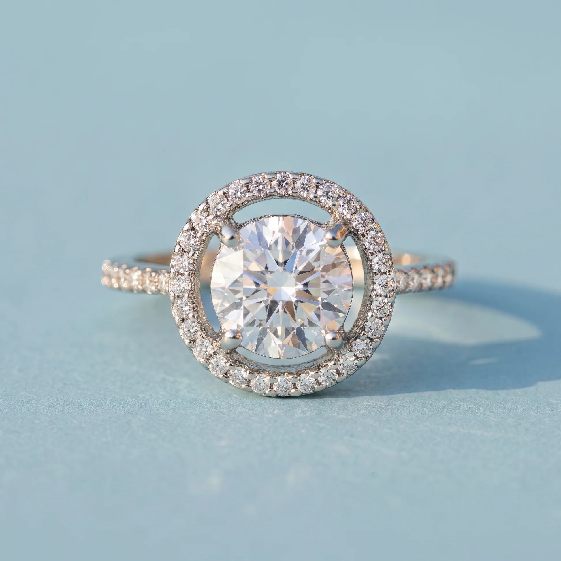 AYMI Ring Anti-Tarnish Square Halo Crystal (Adjustable Size)