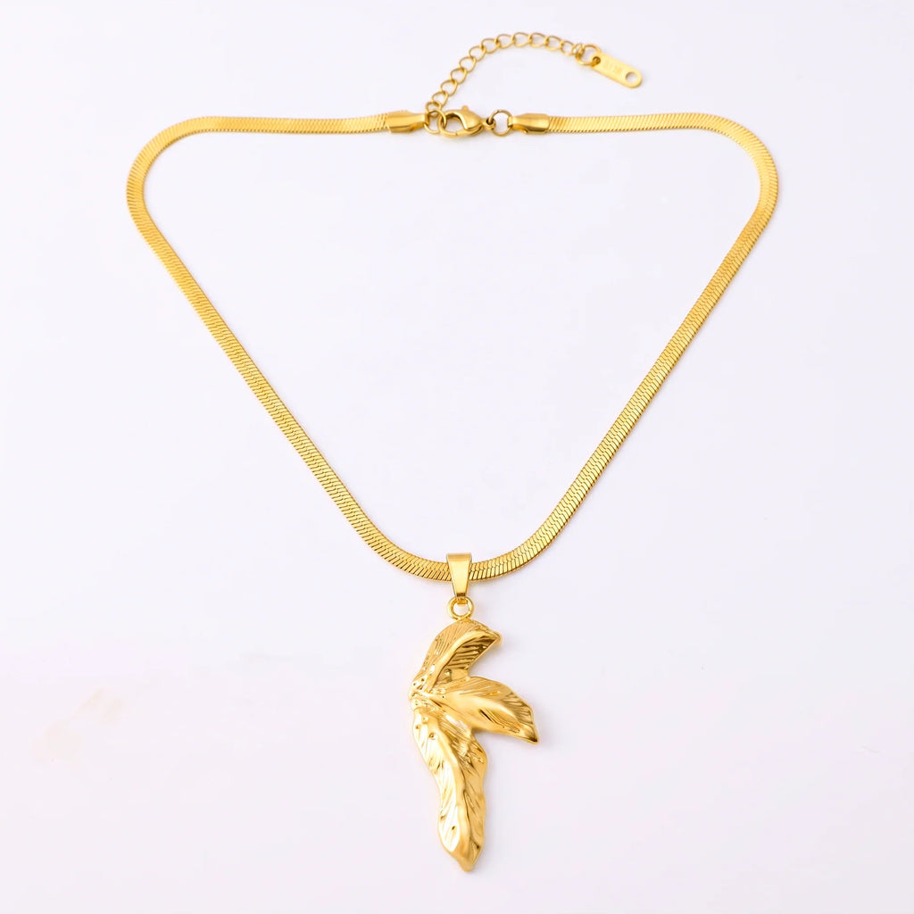 AYMI Necklace Anti-Tarnish Orchid Flower Pendant