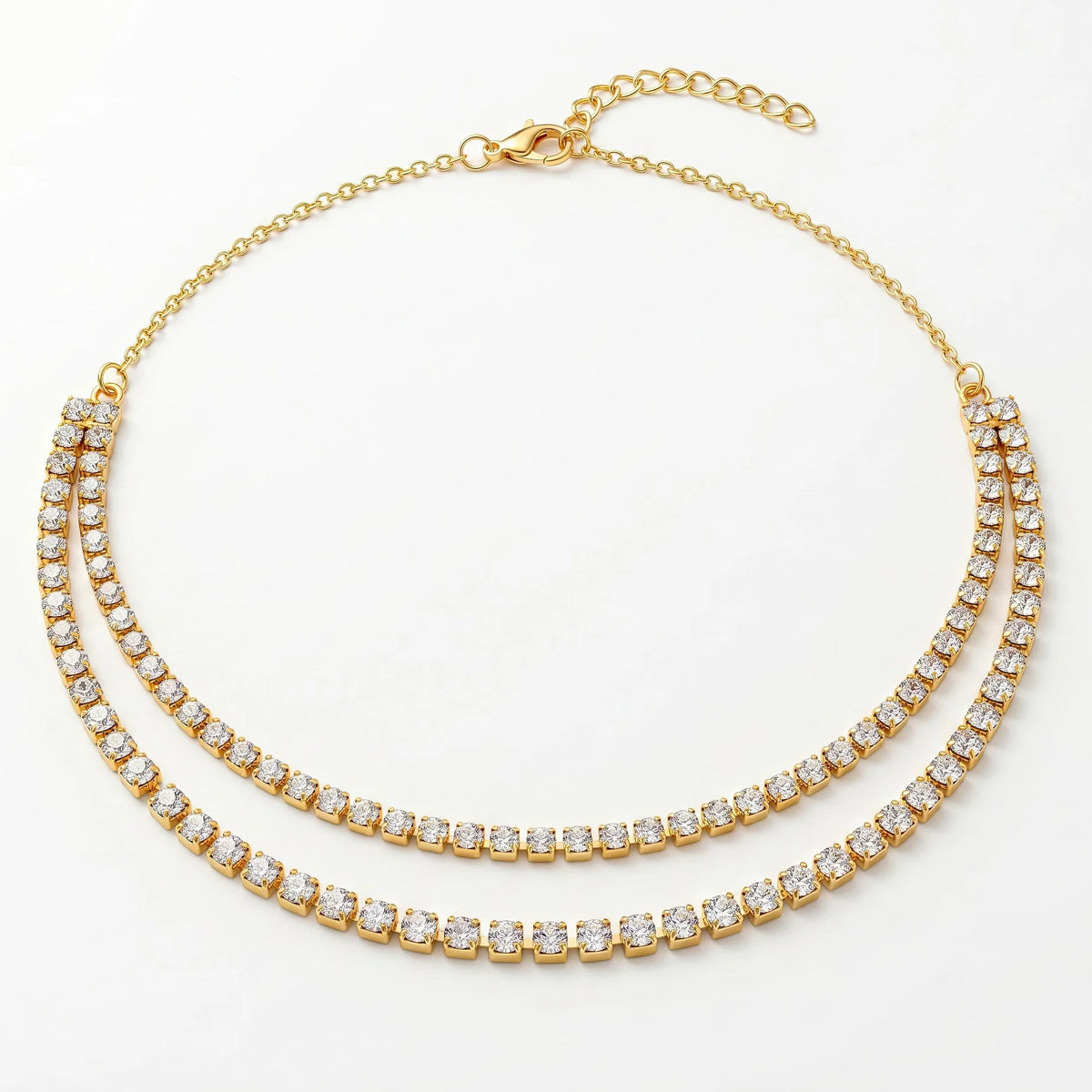 AYMI Necklace Anti-Tarnish Gold Plated American Diamonds Set