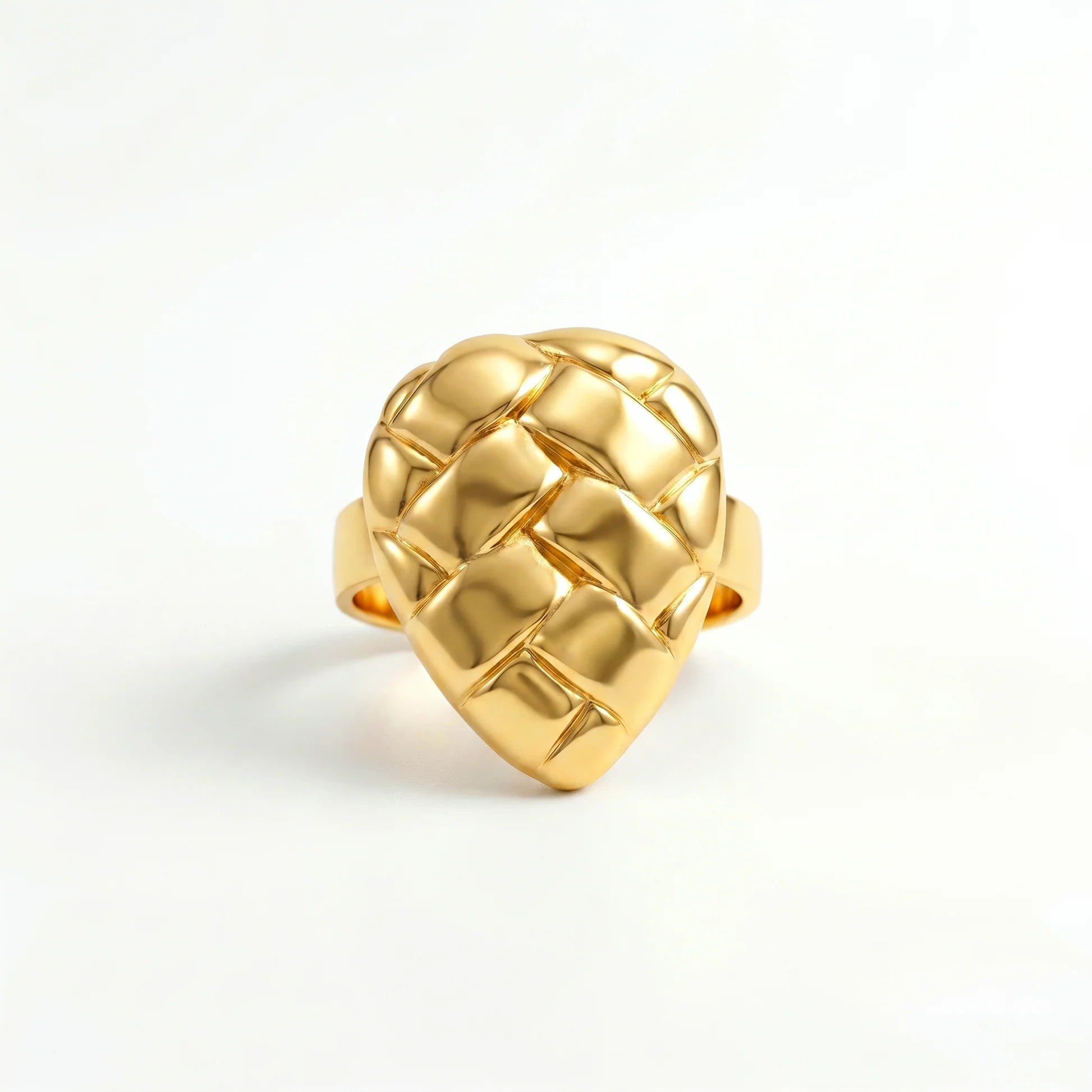 AYMI Ring Anti-Tarnish Basket Weave Teardrop (Adjustable Size)