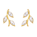 AYMI Earrings Anti-Tarnish Crystal Leaf Ear Climbers