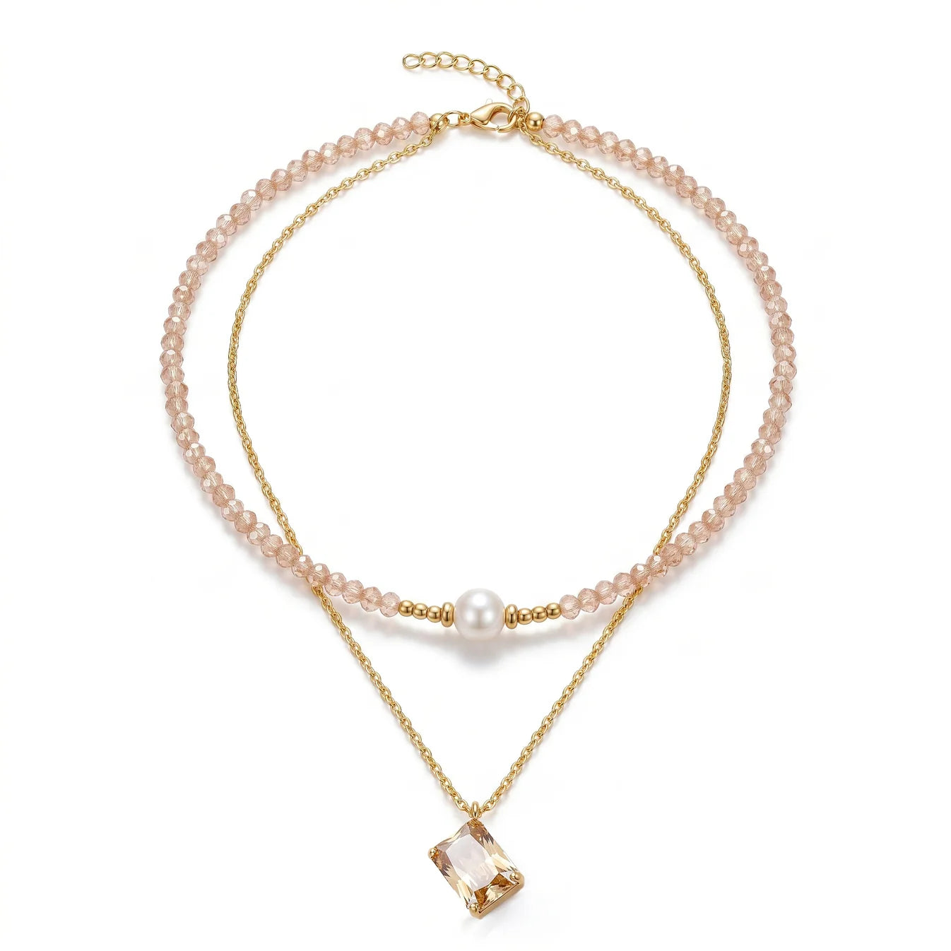 AYMI Necklace Anti-Tarnish Champagne Layered