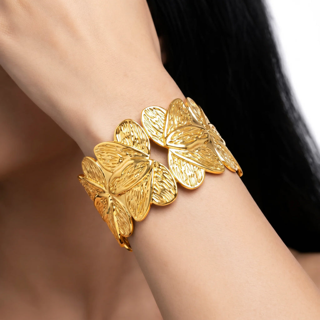 AYMI Bracelet Anti-Tarnish Ornate Filigree Cuff (Adjustable Size)