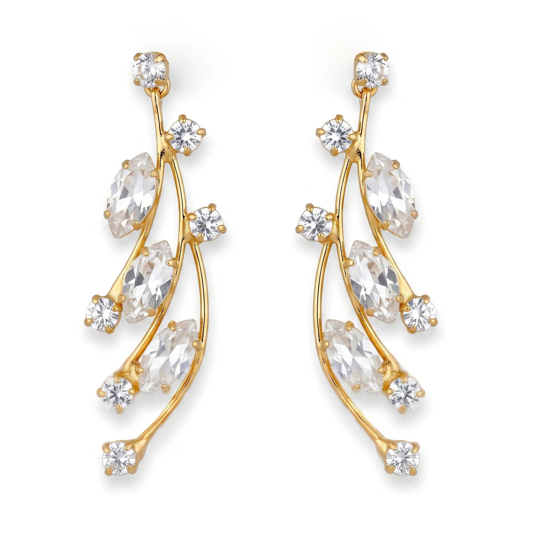 AYMI Earrings Anti-Tarnish Cascading Crystal Dangles