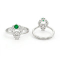AYMI Ring Anti-Tarnish Green Stone Loop (Adjustable Size)