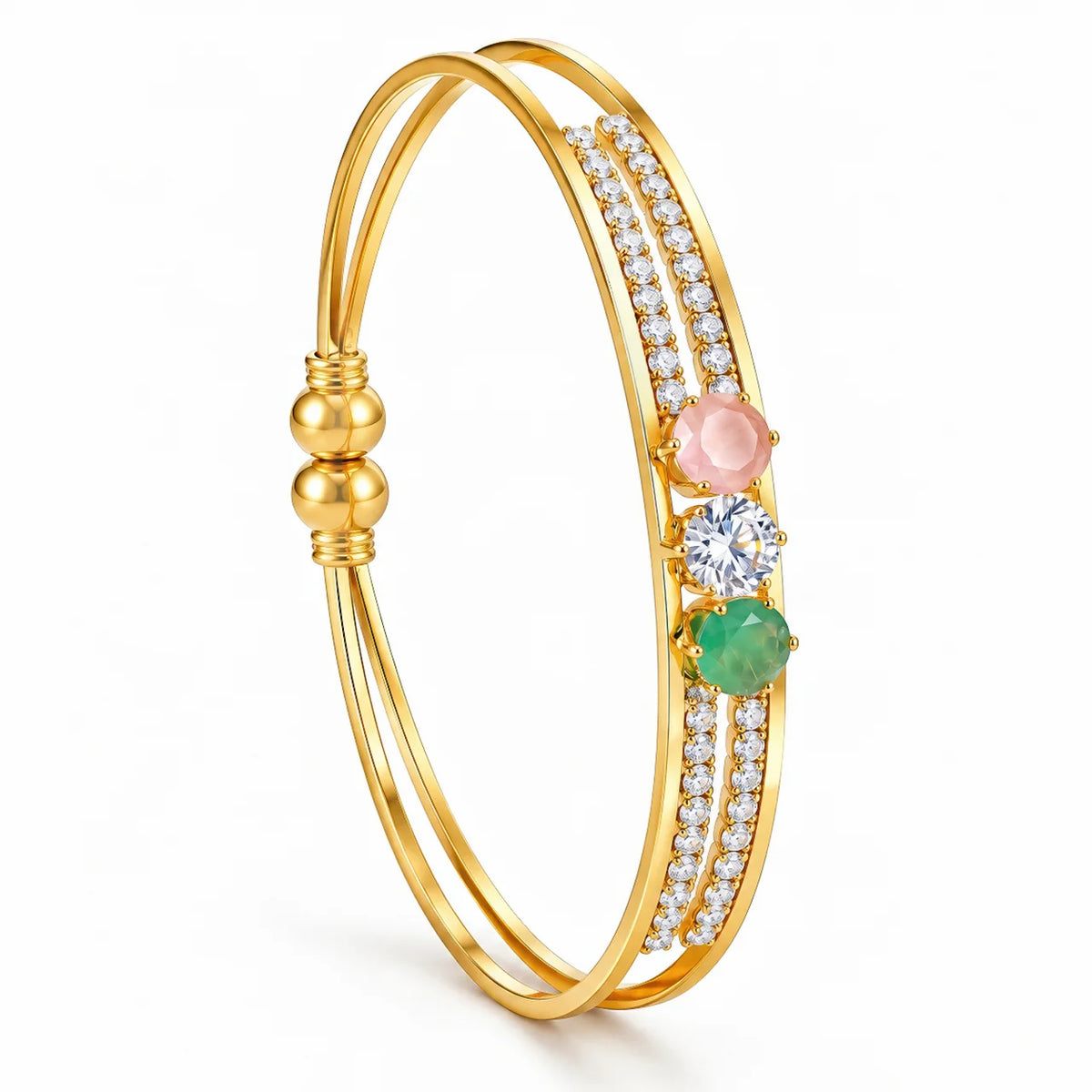 AYMI Bracelet Anti-Tarnish Gold
Plated Multicoloured Bangle
(Adjustable Size)
