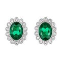 AYMI Earrings Anti-Tarnish Emerald Halo Studs