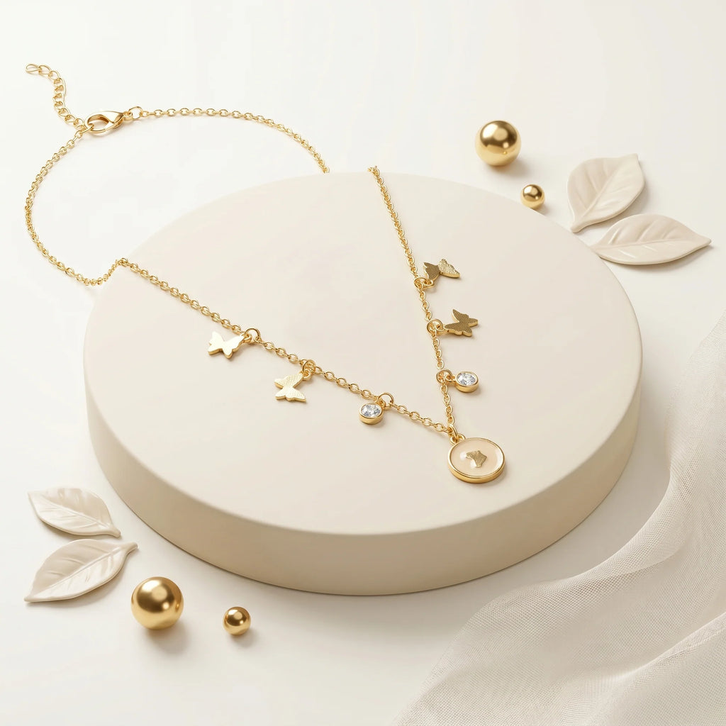 AYMI Necklace Anti-Tarnish Gold Plated Minimalist Set