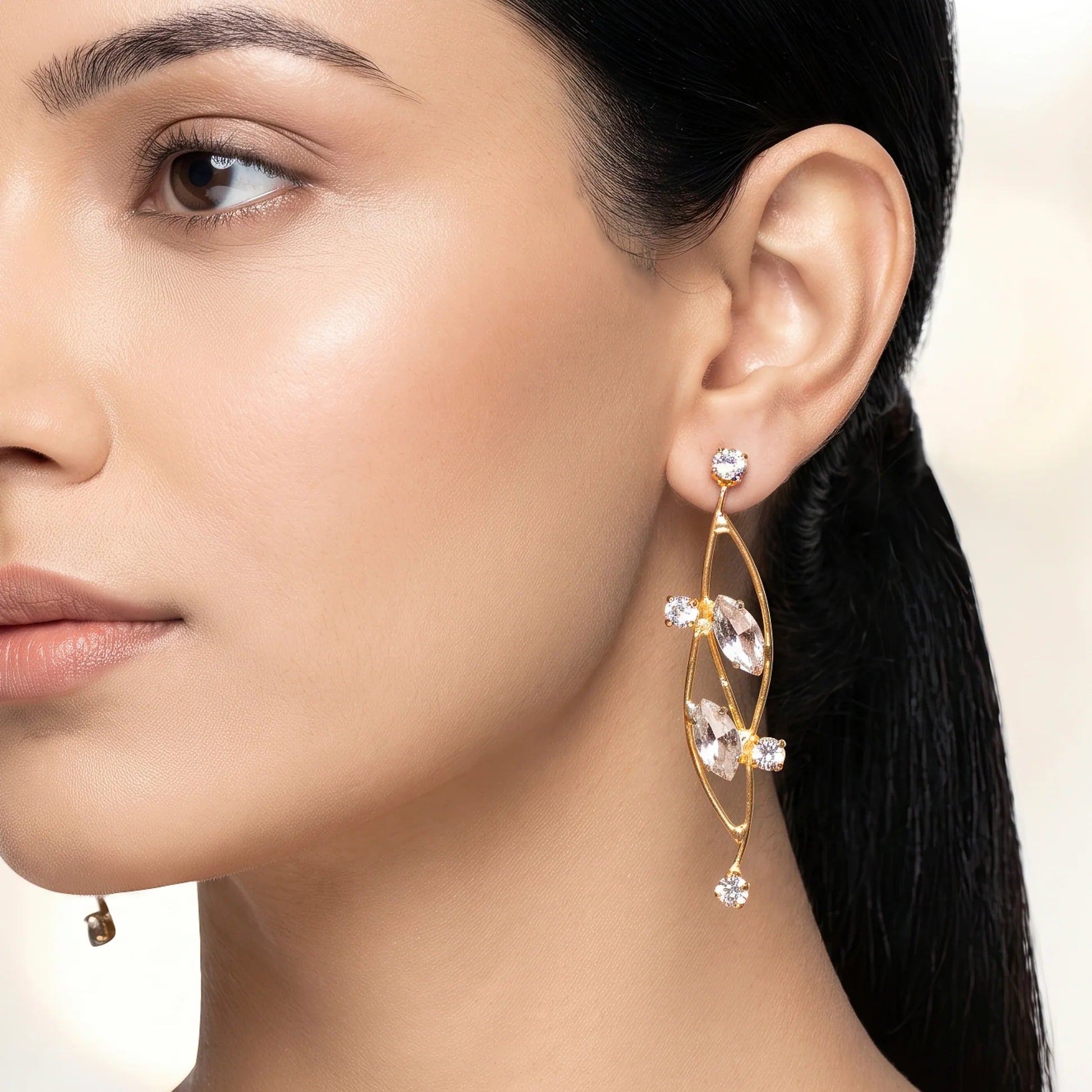 AYMI Earrings Anti-Tarnish Marquise Crystal Dangles