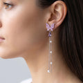 AYMI Earrings Anti-Tarnish Purple Butterfly Drops