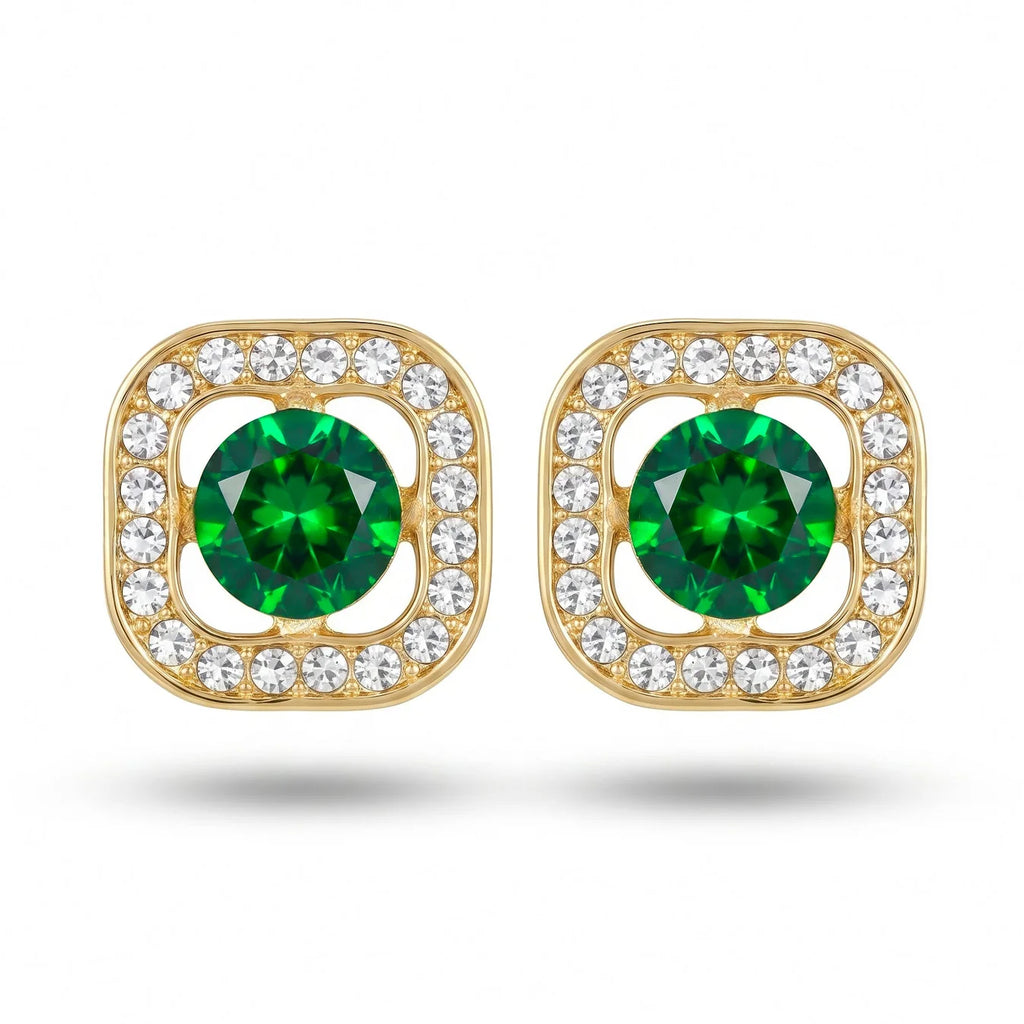 AYMI Earrings Anti-Tarnish
Emerald Square Studs