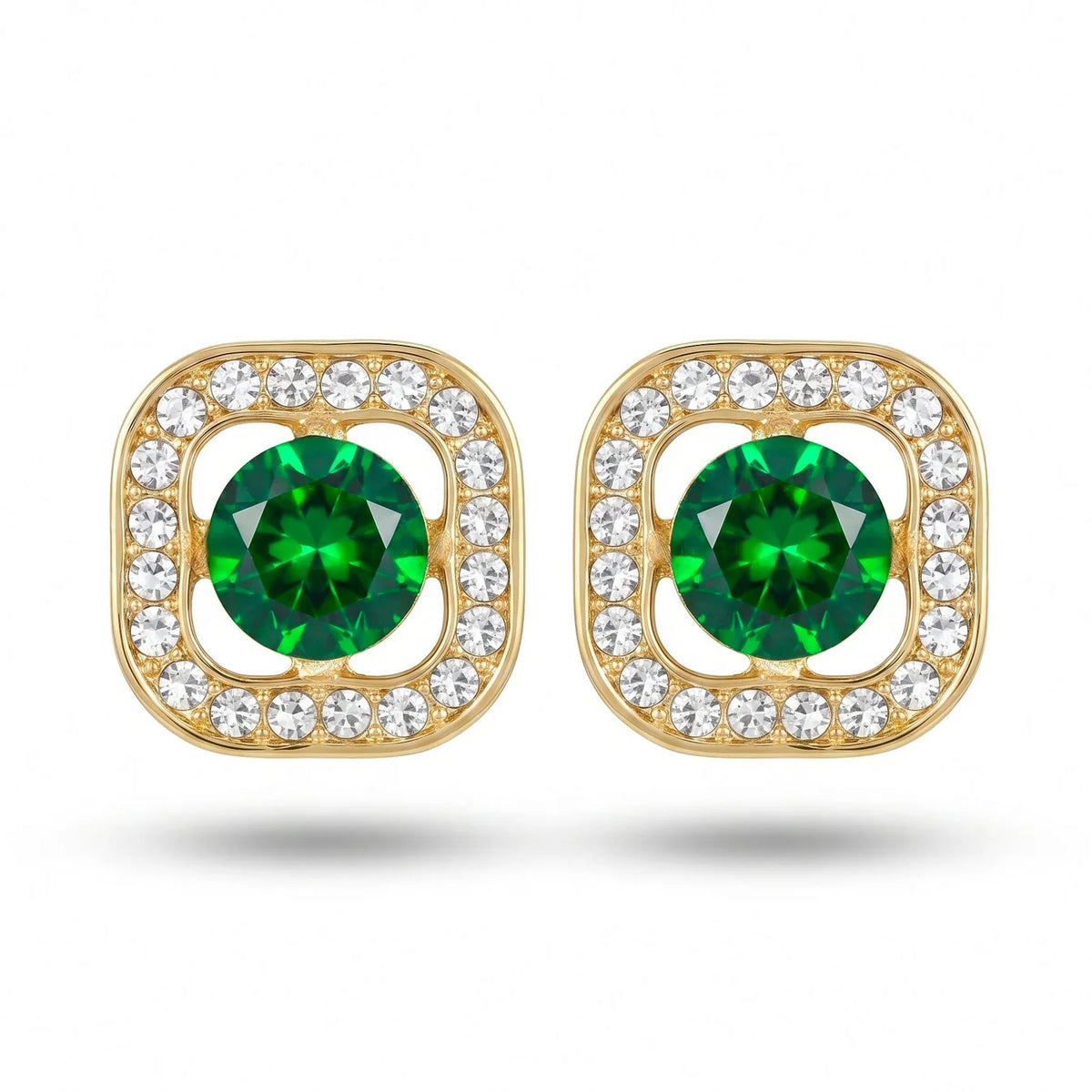 AYMI Earrings Anti-Tarnish
Emerald Square Studs
