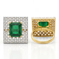 AYMI Ring Anti-Tarnish Emerald
Crystal Statement (Adjustable
Size)