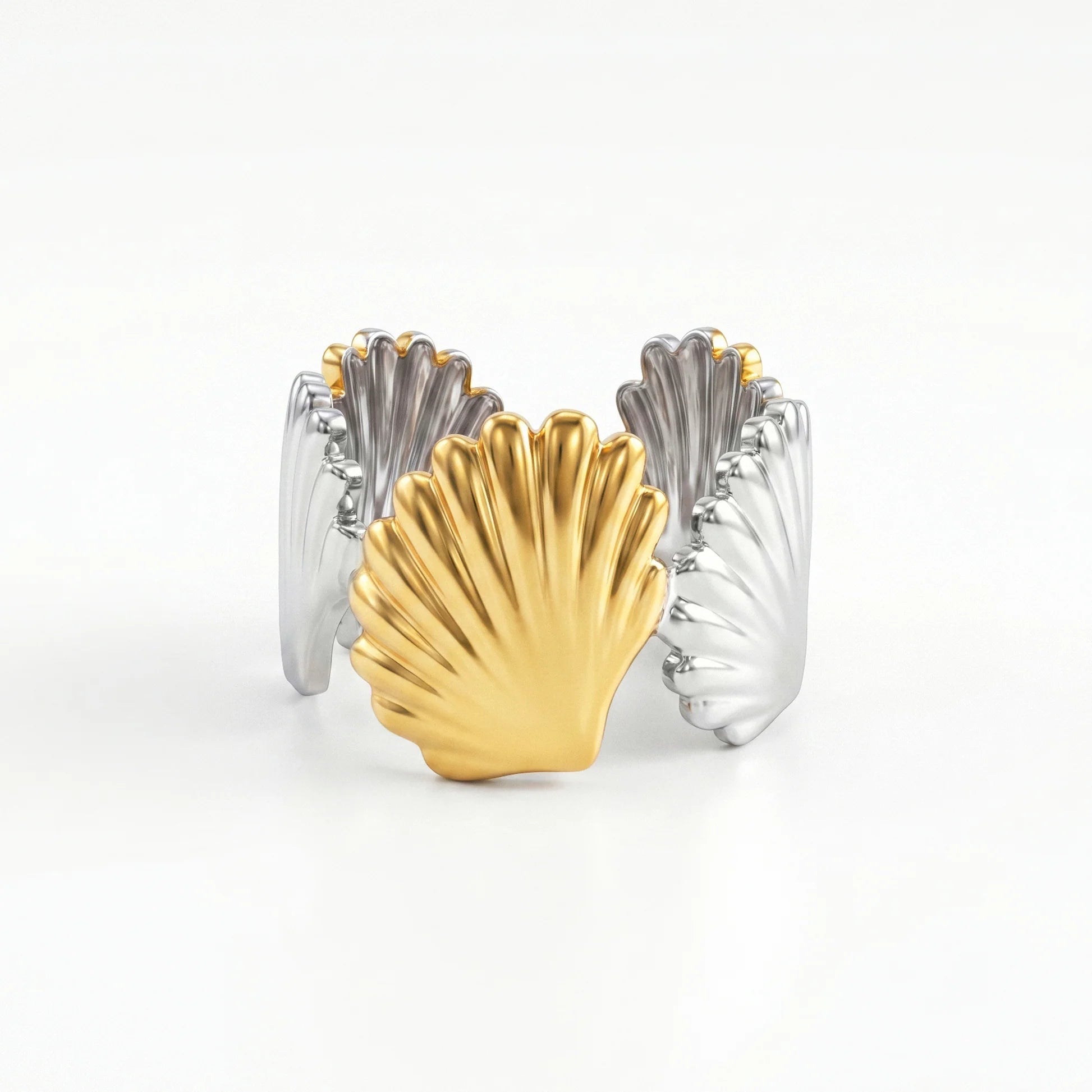 AYMI Ring Anti-Tarnish Seashell Band (Adjustable Size