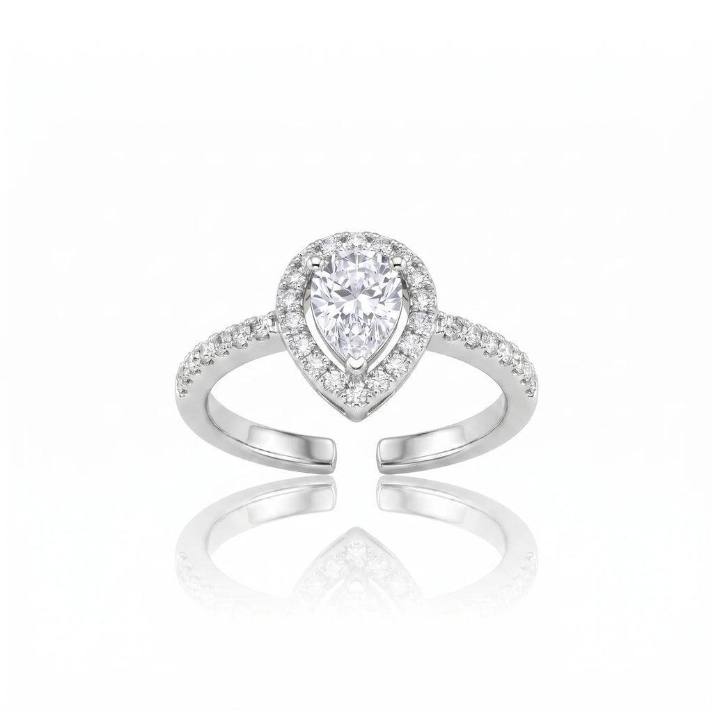 AYMI Ring Anti-Tarnish Teardrop Crystal (Adjustable Size)