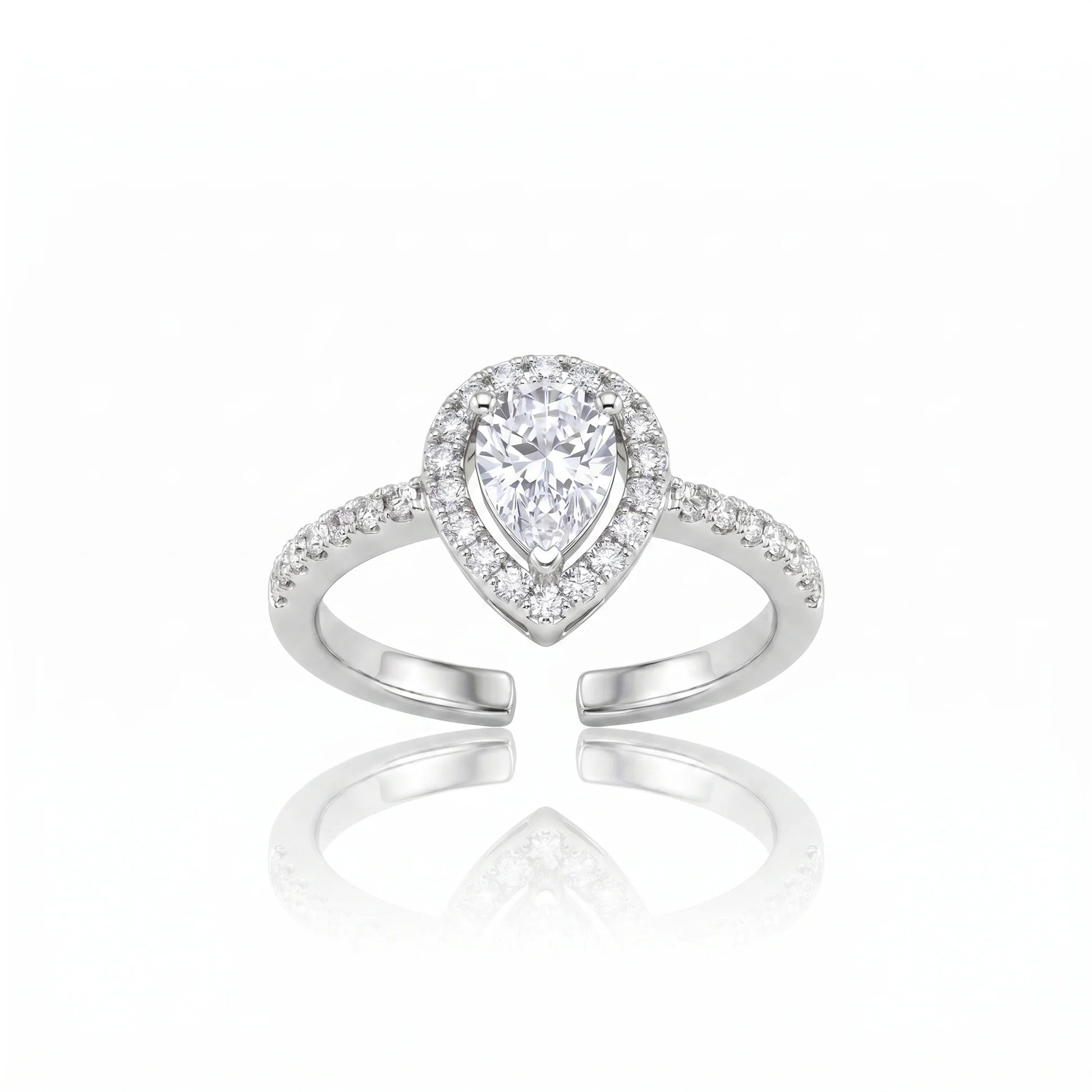 AYMI Ring Anti-Tarnish Teardrop Crystal (Adjustable Size)