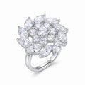 AYMI Ring Anti-Tarnish Marquise Crystal Floral (Adjustable Size)
