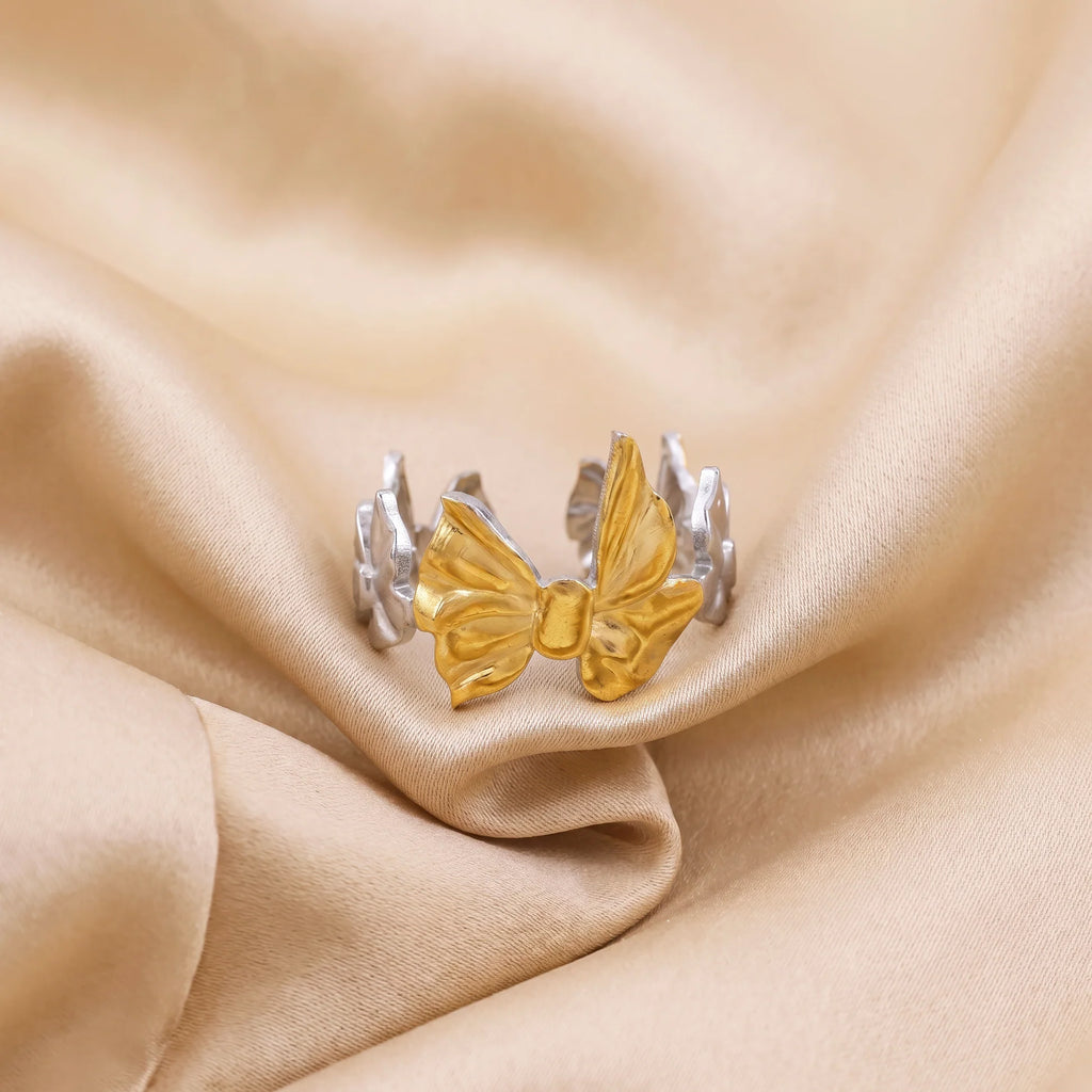 AYMI Ring Anti-Tarnish Ribbon Bow (Adjustable Size)