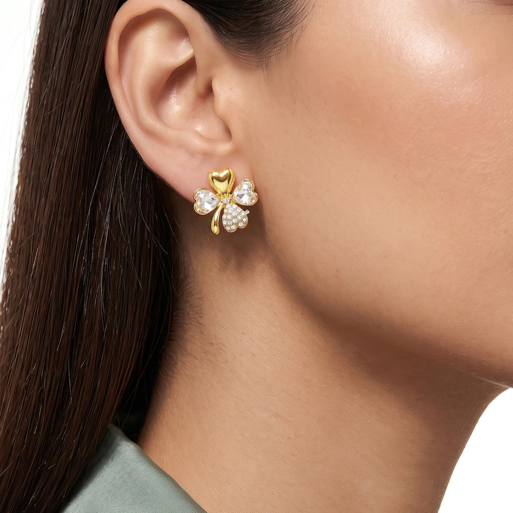 AYMI Earrings Anti-Tarnish Clover Crystal Studs