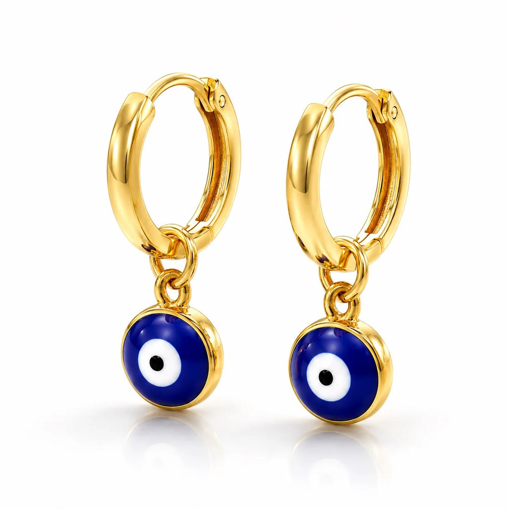 AYMI Earrings Anti-Tarnish Evil Eye Hoops