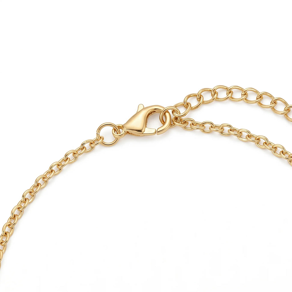 AYMI Necklace Anti-Tarnish Baguette Chain & Emerald Crystal Pendant