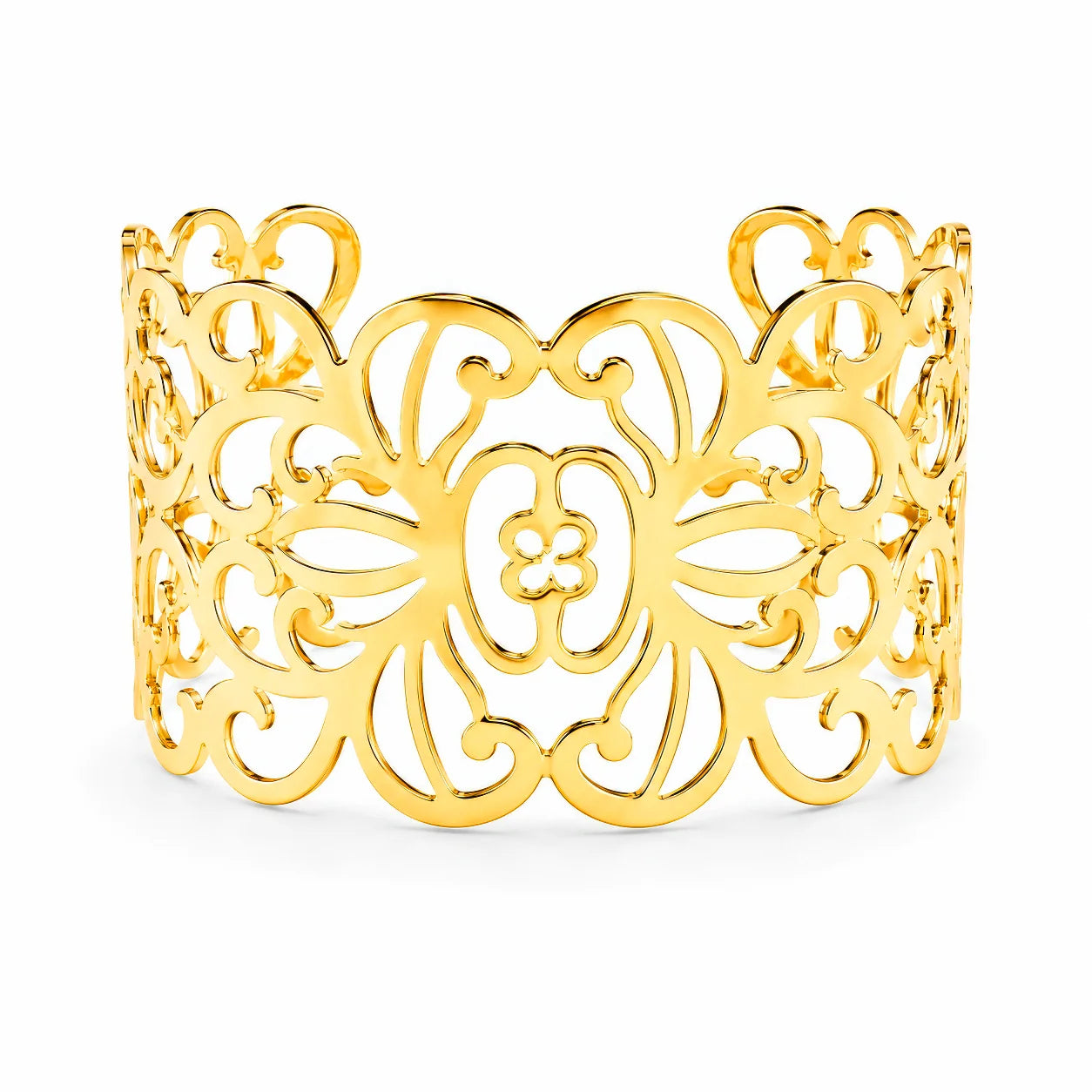 AYMI Bracelet Anti-Tarnish Floral Filigree Cuff (Adjustable Size)