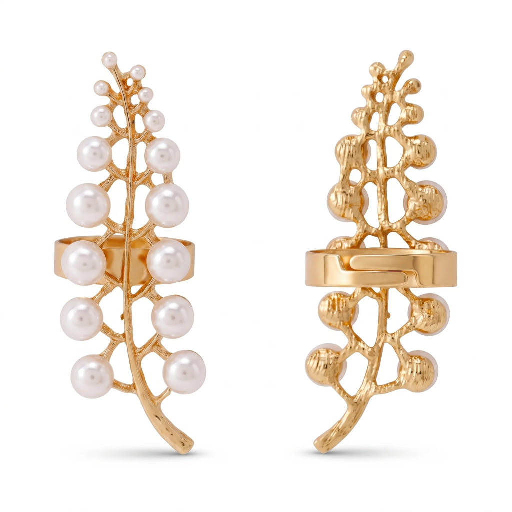 AYMI Ring Anti-Tarnish Pearl Branch Design (Adjustable Size)