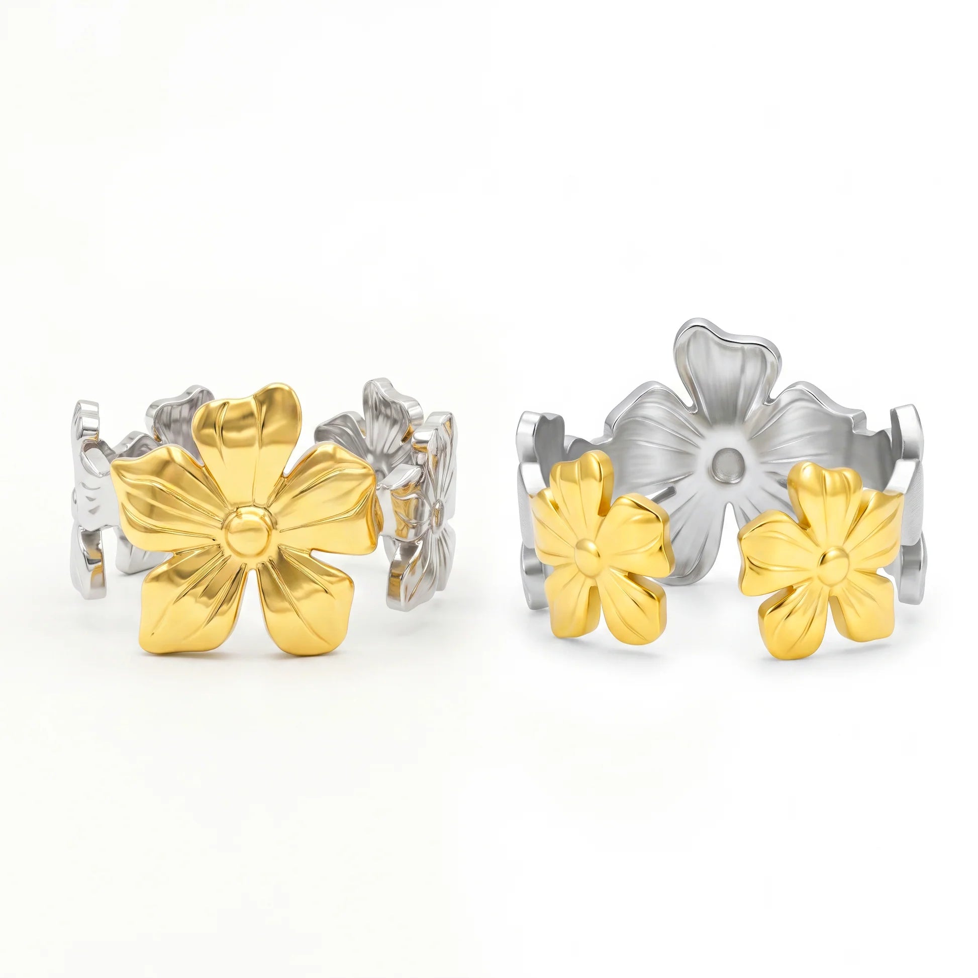 AYMI Ring Anti-Tarnish Five Petal Flower (Adjustable Size)