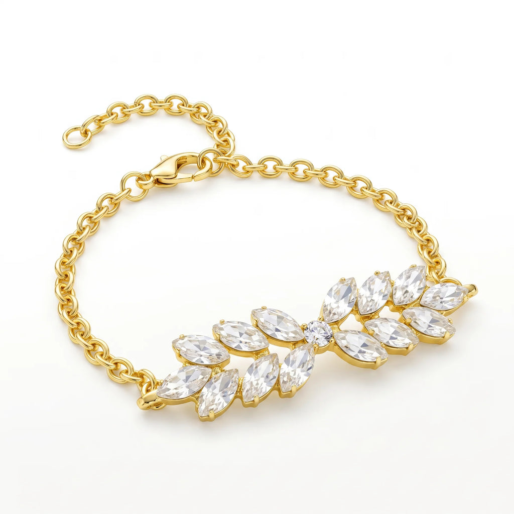 AYMI Bracelet Anti-Tarnish Gold Plated Crystals (Adjustable Size)
