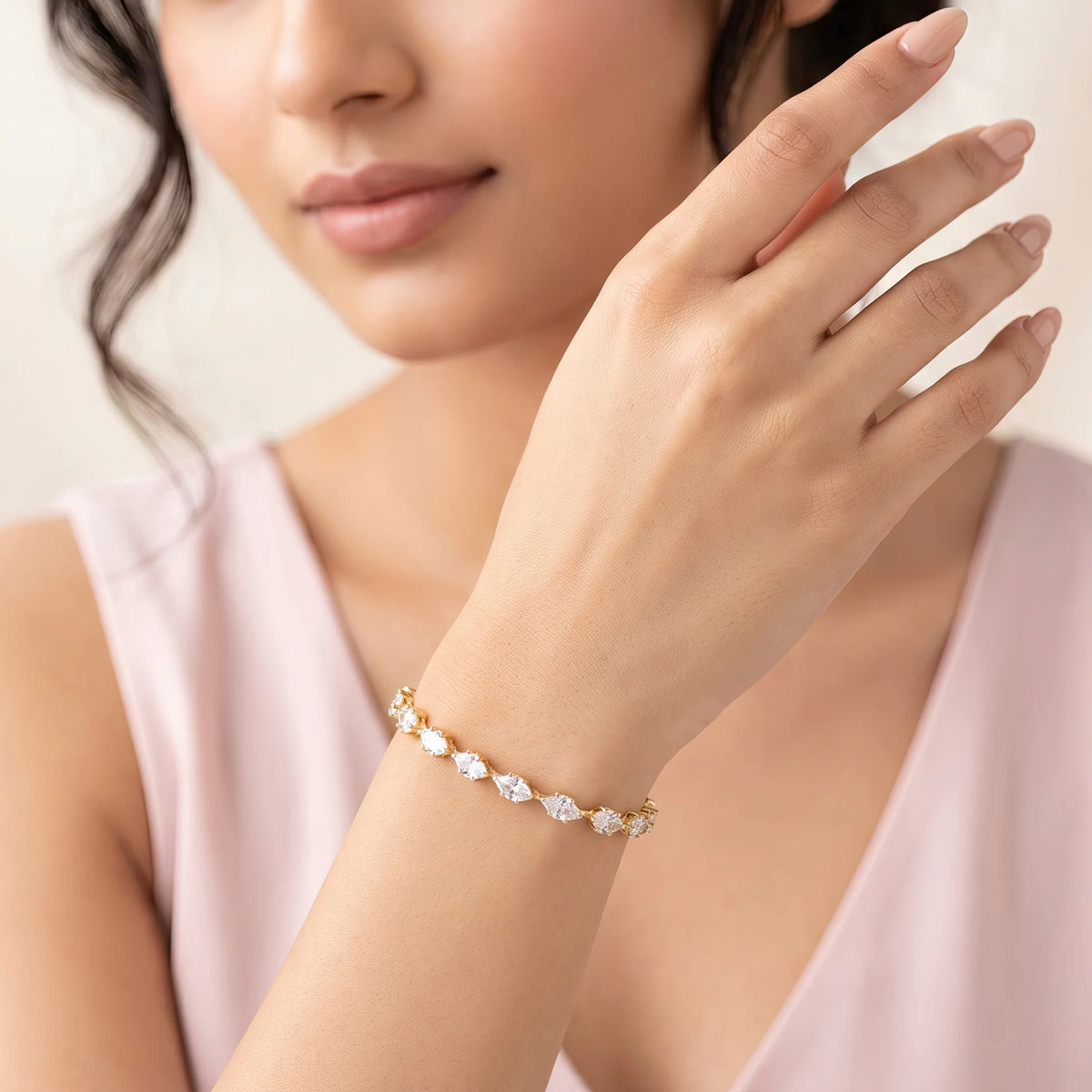 AYMI Radiant Marquise Anti-Tarnish Gold Bracelet