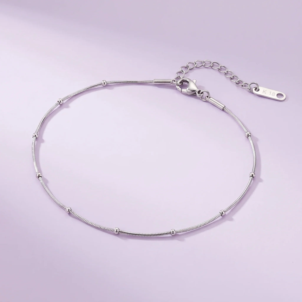 AYMI Anklet Anti-Tarnish Satellite Snake Chain