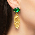 AYMI Emerald Crystal Anti-Tarnish Marquise Dangles.