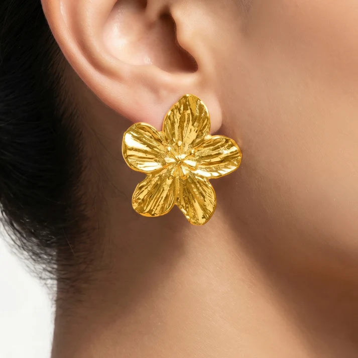 AYMI Exotic Flower Anti-Tarnish Stud Earrings